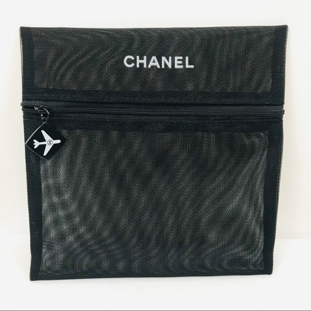 Chanel Mesh Travel Zip Pouch Bag